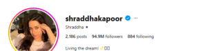 Shraddha Kapoor's Instagram Page (Credit - Instagram)
