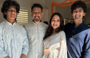 Madhuri Dixit With Her Sons & Husband (Credit - Instagram)